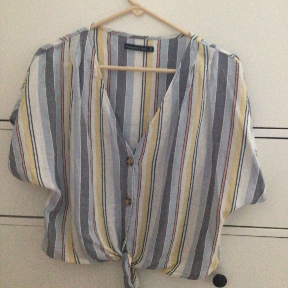 Abercrombie pastel linen shirt with tie